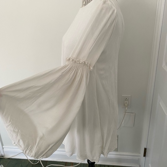 Zara white bell sleeve shirt dress size S worn twice - Picture 3 of 4